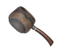 HOLIDYOYO Handmade Ebony Wood Side Handle Tea Fairness Cup Heat-Resistant Ceramic Tea Dispenser with Vintage Iron Glaze