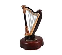 HOLIDYOYO Harp Model Musical Instrument Ornament Miniature Harp Box Decorative Music Box for Christmas Party Dec