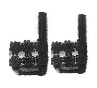 HOLIDYOYO High Heeled Shoe Laces Elastic Bands for Sandals Black Lace | Flexible Ankle Strap Design, Elegant French Style, for Office Wear and Wedding Guest Outfits