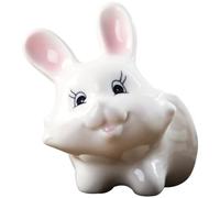 HOLIDYOYO Indoor Succulent Ceramic Planter Rabbit Design White Mini Plant Pot for Balcony and Home Use with Compact Lightweight Construction for Desktop Decoration
