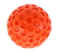 HOLIDYOYO Interactive Honeycomb Squeaky Dog Ball Small Orange Rubber Chew for Teeth Cleaning Fetch Games Indoor Outdoor Play Dog Tennis Balls