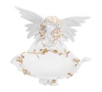 HOLIDYOYO Intricately Carved Angel Sculpture Tray for Jewelry Storage Charming Fairy Figurine Decorative Tray for Home Desktop Ornament Small Flower Fairy Statue for Rings and Earrings