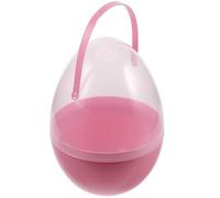 HOLIDYOYO Jumbo Clear Plastic with Handle Fillable Egg Containers for Egg Hunts Decorations and Party Favors Oversized Transparent Storage, Reusable Containers for Kids