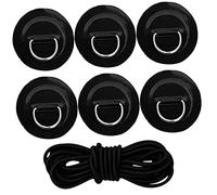 HOLIDYOYO Kayak Bungee Cord Tie Downs and D Ring Patches Set for Inflatable Boat, Stainless Steel Hooks with Pvc Reinforced Pads and 2.5m Elastic Rope, 6pcs Paddleboard Accessories Kit