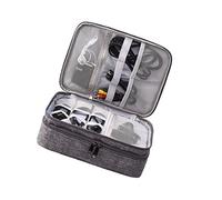 HOLIDYOYO Layers Electronics Organizer Bag with Detachable Compartments for Travel Large Capacity Protective Case for Cables Power Banks USB Drives Earphones Grey