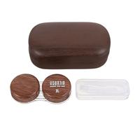 HOLIDYOYO Leak Box Wood Grain Design Portable Lens Case Box for Eye Care for Storing Your Lenses Securely While Traveling Home