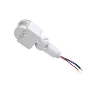 HOLIDYOYO LED Infrared Motion Sensor Light DC12V with PIR Detection Switch for 30W LED Lighting, White Outdoor Motion Sensor for Lighting Control and Energy Saving