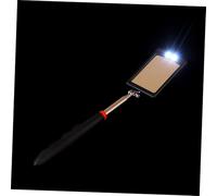 HOLIDYOYO LED Lighted Telescoping Inspection Mirror with Flexible Swivel Square Head for Vehicle Repair Auto Parts Extendable Handle for Reach Under Vehicle Checks Lightweight Tool with