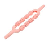 HOLIDYOYO Leg Muscle Massage Roller Stick for Calf Relief - Manual Yoga Massager Roller with Eight-Wheel Design in Sakura Pink - Portable Muscle Tool for Sports and Exercise