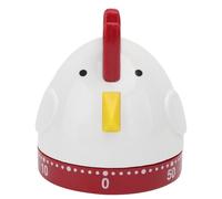 HOLIDYOYO Mechanical Kitchen Timer 60-Minute Countdown with Alarm, White Rooster Shape, Plastic and Metal, for Cooking and Kitchen Use by People with Special Needs