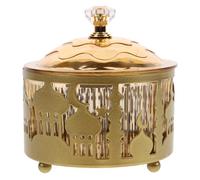 HOLIDYOYO Middle Eastern Arab Eid Candy Tray 3.5 Inch Metal Snack Serving Plate for Dried Fruits Nuts and Tea Accessories Ideal for Ramadan and Home Use