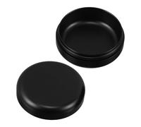 HOLIDYOYO Mini Aluminum Tin Canister with Screw Lid, Round Compact and Portable Metal Tin Storage Box with Moisture-Proof Seal, Stylish Black Small Canister for Tobacco and Spice Storage