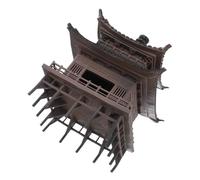 HOLIDYOYO Miniature Chinese Pavilion Aquarium Ornament for Fish Tank Sturdy Plastic Pagoda Statue with Intricate Ancient Architecture Design Zen Style Micro Landscape Decoration for Home and