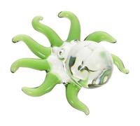HOLIDYOYO Miniature Crystal Octopus Sculpture for Desk and Aquarium Decor Vibrant Green Ocean Animal Figurine Compact Art Ornament for Home and Office Playful Nautical Accent