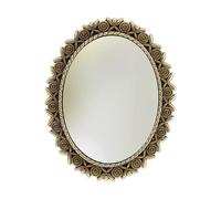 HOLIDYOYO Miniature Dollhouse Vintage Mirror with Antique Bronze Frame Rose Decor Compact Bedroom Furniture Accessory for Scale Dollhouse Decoration