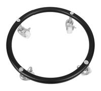 HOLIDYOYO Movable Gas Tank Stand with Universal Casters, Thickened Stainless Steel Propane Cylinder Bracket, Black Kitchen Storage Cart Base for Portable Gas Heaters