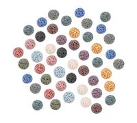 HOLIDYOYO Natural Lava Rock Aroma Diffuser Beads 39pcs 8mm Unscented Round Stone Car Air Freshener Beads for Oil Diffuser Automotive Interior Accessories