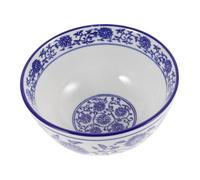 HOLIDYOYO Oriental Blue and White Porcelain Rice Bowl Ceramic Serving Dish for Soup Ramen Pasta Traditional Chinese Style Smooth Surface Multipurpose Crockery for Home and Restaurant Use
