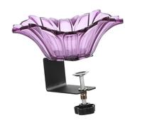 HOLIDYOYO Outdoor Purple Bird Bath Bowl for Garden Fence Clamp Compact Deck Mounted Bird Feeder Tray Stable Butterfly Bath Station for Patio and Spaces
