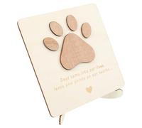 HOLIDYOYO Pet Loss Sympathy Card Wooden Memorial Dog Remembrance Keepsake Paw Print Design for Bereavement Support and Commemorative Gifts for Women