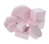 HOLIDYOYO Photography Props Multi-purpose Geometric Cube Foam 8pcs Lightweight Pink Photo Shoot Accessories for Cosmetics and Jewelry Photos