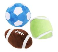 HOLIDYOYO Plush Dog Soccer Football Rugby Balls Interactive Puppy Chew for Cats Dogs Balls for Teeth Cleaning Throwing Chasing Indoor Play