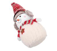 HOLIDYOYO Plush Snowman Gnome Decoration with Ear Muffs Compact Christmas Tabletop Ornament Soft Cozy Holiday Figurine for Xmas Party Centerpiece and Fireplace Display