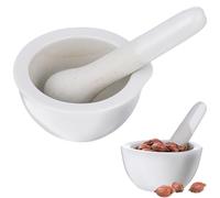 HOLIDYOYO Porcelain Grinding Bowl with Pounding Stick 60Mm White 2Pcs Pestle Set for Laboratory Chemistry and Medicine Grinding, Sturdy Mortar and Pestle Kit for Spice and Pill Crushing