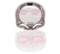 HOLIDYOYO Portable Cat Claw Shape Contact-Lens Box Rose Gold Compact Dual-Compartment Organizer for Outdoor Use Premium Plastic Holder Easy-Open Design for Left and Right Lenses