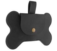 HOLIDYOYO Portable Dog Poop Bag Dispenser with Comfortable Grip and Easy to Clean Leather Holder, Suitable for Outdoor Dog Walking and Daily Use, Black Poo Bag Holder Attachment