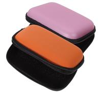 HOLIDYOYO Portable Hard Drive Case 2Pcs Compact Hard Shell with Shockproof Protection Travel Organizer for External Disk Storage in Orange and Pink
