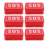 HOLIDYOYO Portable Metal Pill Organizer Box 6Pcs Small Survival Medicine Storage Case with Lid for Travel Outdoor Emergency Medication Container