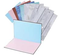 HOLIDYOYO Portable Photo Backdrop Kit with Marble Patterns Lightweight Flat Lay Photography Boards for Food Jewelry Product Shoots Includes Carry Bag and Clips for Social Media and Product