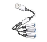 HOLIDYOYO Portable USB Power Splitter Cable Male to Female USB Hub Compact Multi Port Splitter for Laptops Computers Printers Keyboards Flash Drives No Driver Needed Easy Plug Play