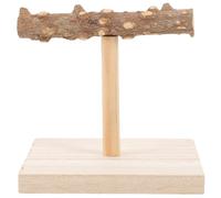 HOLIDYOYO Portable Wooden Bird Perch Stand with Stable Wide Base for Parrots Parakeets Conures Versatile Desktop Training Platform for Bird Games and Play Natural Cage Accessory to Enhance