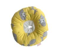 HOLIDYOYO Protective Soft Fabric Pet Surgery Recovery Collar, Yellow Fox Pattern Neck Cone for Cats and Kittens, Small Size Wound Healing Anti-bite Collar for Post-surgery Care