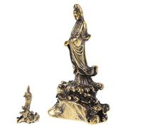 HOLIDYOYO Quan Yin Figurine, Brass Avalokitesvara Statue Kwan Yin Statues Kuan Yin Buddhist Sculpture Mini Quan Yin Attract Wealth Prosperity Good Luck Collectibles