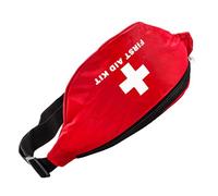 HOLIDYOYO Red Nylon First Aid Waist Pack Pouch Bag with Adjustable Strap, Water Resistant and Convenient to Carry, for Emergency, Paddling, Sailing, and Outdoor Survival Use