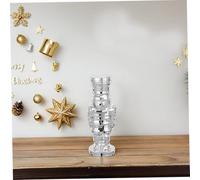HOLIDYOYO Reflective Disco Nutcracker Figurine Silver Glass Finish Christmas Decoration for Living Bedroom Office Festive Party Favor Desktop Bookshelf Ornament