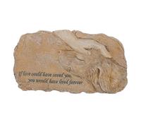 HOLIDYOYO Resin Pet Memorial Stone for Garden Dog and Cat Angel Sculpture, Sand Color Tribute Ornament for Bereavement and Remembrance