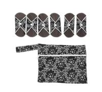 HOLIDYOYO Reusable Sanitary Pads and Button Design, Charcoal Fiber Material 6 Pcs with Comfortable Touch Exquisite Printing Design and Daily Random Color for Women Suitable for Medium Flow