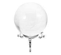 HOLIDYOYO Rose 60mm Crystal Ball with Silver Metal Base 330g, 3d Engraved Valentine’s Day Decorative Sphere Ornament for Home and Desktop Display