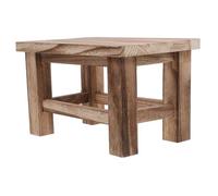 HOLIDYOYO Rustic Wooden Step Stool with Wide Seat Ergonomic Small Bench for Shoe Changing Coffee Table Use and Seating Portable Solid Wood Footstool for Bedroom Office Garden and Bathroom
