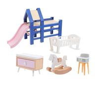 HOLIDYOYO Scale Bedroom with Cradle Slide Stool Engaging Pretend Play for Compact Easy Assembly for Spaces