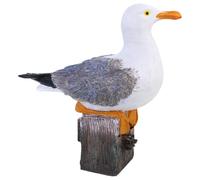 HOLIDYOYO Seagull White Mediterranean Style Realistic Resin Ornament Bird Shaped Sculpture for Home and Office Decoration, for Shelves and Car Display