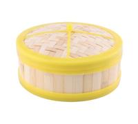 HOLIDYOYO Single Tier Bamboo Steamer Chinese Food Steamer Basket Lid Safe for Cooking Vegetables