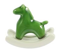 HOLIDYOYO Small Ceramic Rocking Horse Statue Ornament for Home Decor Delicate Green Ceramic Animal Figurine Space-saving Tea Pet Decoration for Living Desk Display Cabinet