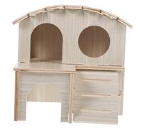 HOLIDYOYO Small Pet Wood House for Hamster Hideout and Safe Mini Villa Cozy Nest for Sleeping and Playing Keeps Warm in Winter and Cool in Summer Suitable for Hamsters Chinchillas and Small
