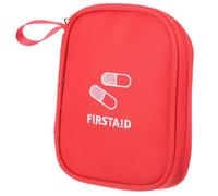 HOLIDYOYO Small Portable Kit Medicine Organizer Bag, Oxford Cloth Travel Emergency Pouch for Camping, Hiking, and Home Use, Compact Red Mini Medicine Storage Case