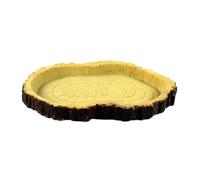 HOLIDYOYO Small Reptile Food Holder Resin Feeding Basin with Tree Bark Design Terrarium Food Feeder for Tortoise Lizard Snake and Other Small Pets Natural Household Random Color